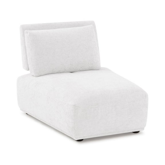 Furniture of America Tatiana Modern Chenille Curved Modular Armless Chair with Adjustable Backrest
