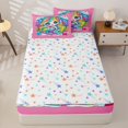 thumbnail image 4 of Homewish Cartoon Kawaii Mermaid Zipper Twin Comforter Sets with Fitted Sheet and 2 Pillowcases,Cute Rainbow Coral Starfish Zipper Bedding Set For Girly,Reversible,4 Pieces, 4 of 7