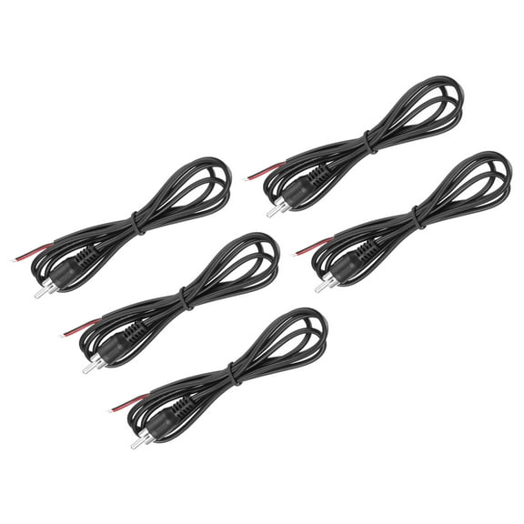 Uxcell 5Pcs Speaker RCA Male Plug Jack to Bare Wire Open End Audio Cable Adapter for Amplifier Receiver Speakers 39.4"