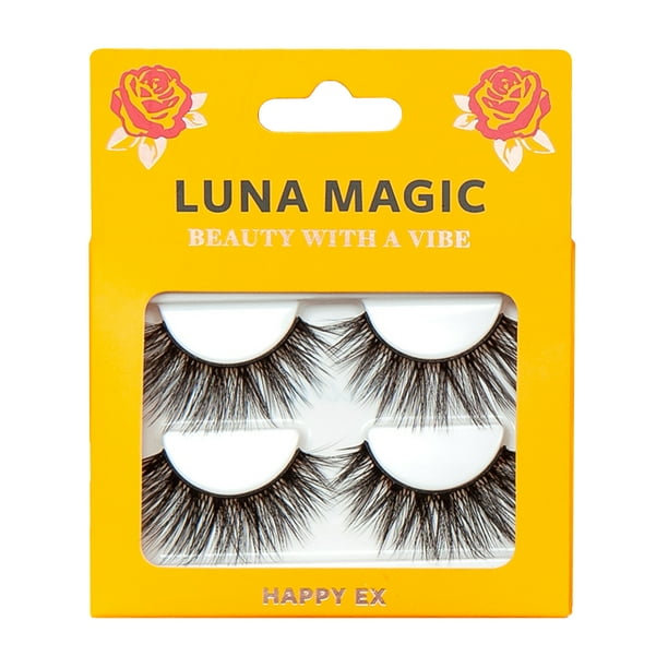 Luna Magic Faux Mink Lashes, False Eyelashes, 2 Pairs, Happy Ex