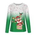 thumbnail image 4 of Camisas Navideñas Para Mujer Tops de Manga Larga Jersey de Cuello Redondo Informal Con Estampado de Ciervos en 3D Odeerbi ODB199719, 4 of 5
