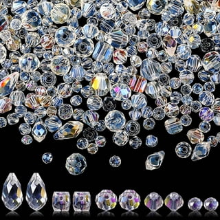 1300 Pieces Crystal Beads for Jewelry Making Crackle Lampwork Glass Beads  Faceted Crystal Glass Beads Bicone Crystal Beads Loose Beads Sparkly Beads  for Bracelets Necklace Pendants Making Supplies
