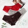 thumbnail image 4 of 3 uds bragas para mujer, ropa interior Sexy de encaje, lencería suave transpirable, bragas femeninas, bragas sexis transparentes para mujer, 4 of 5