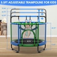 thumbnail image 6 of XMIKA Trampoline for Kids, 66'' Toddler Trampoline with Enclosure, Swing, Basketball Hoop, 5.5FT Indoor/Outdoor Trampoline with Adjustable Gymnastics Bars, Rings, Mini Trampoline for Boy and Girls, 6 of 9