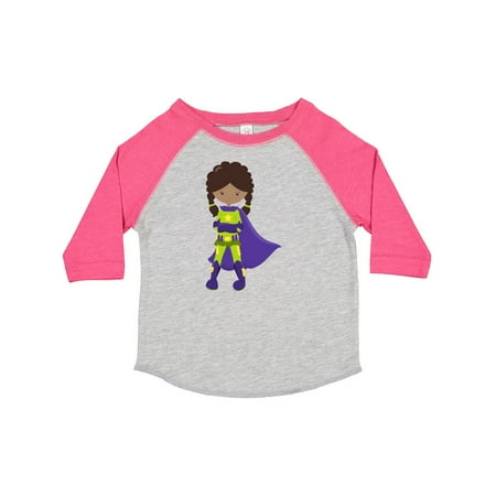 

Inktastic African American Girl Superhero Girl Purple Cape Gift Toddler Toddler Girl T-Shirt