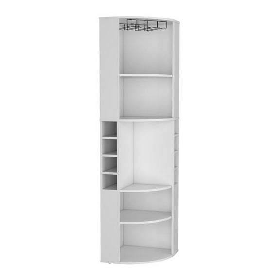 HomeRoots 552280 71 in. White Wood Corner Bar Cabinet