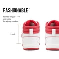 thumbnail image 4 of Dream Pairs Kids Boys & Girls Fashion High Top Sneaker Youth Fashion Basketball Shoes Freestyle-K White/Red Size 3, 4 of 5