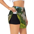 thumbnail image 3 of Lsque Horse Rearing Up In The Field Printed Women's Running Shorts with Liner Pockets,Elastic Quick Dry Workout Athletic Gym Yoga Shorts,Womens High Waist Shorts-, 3 of 9