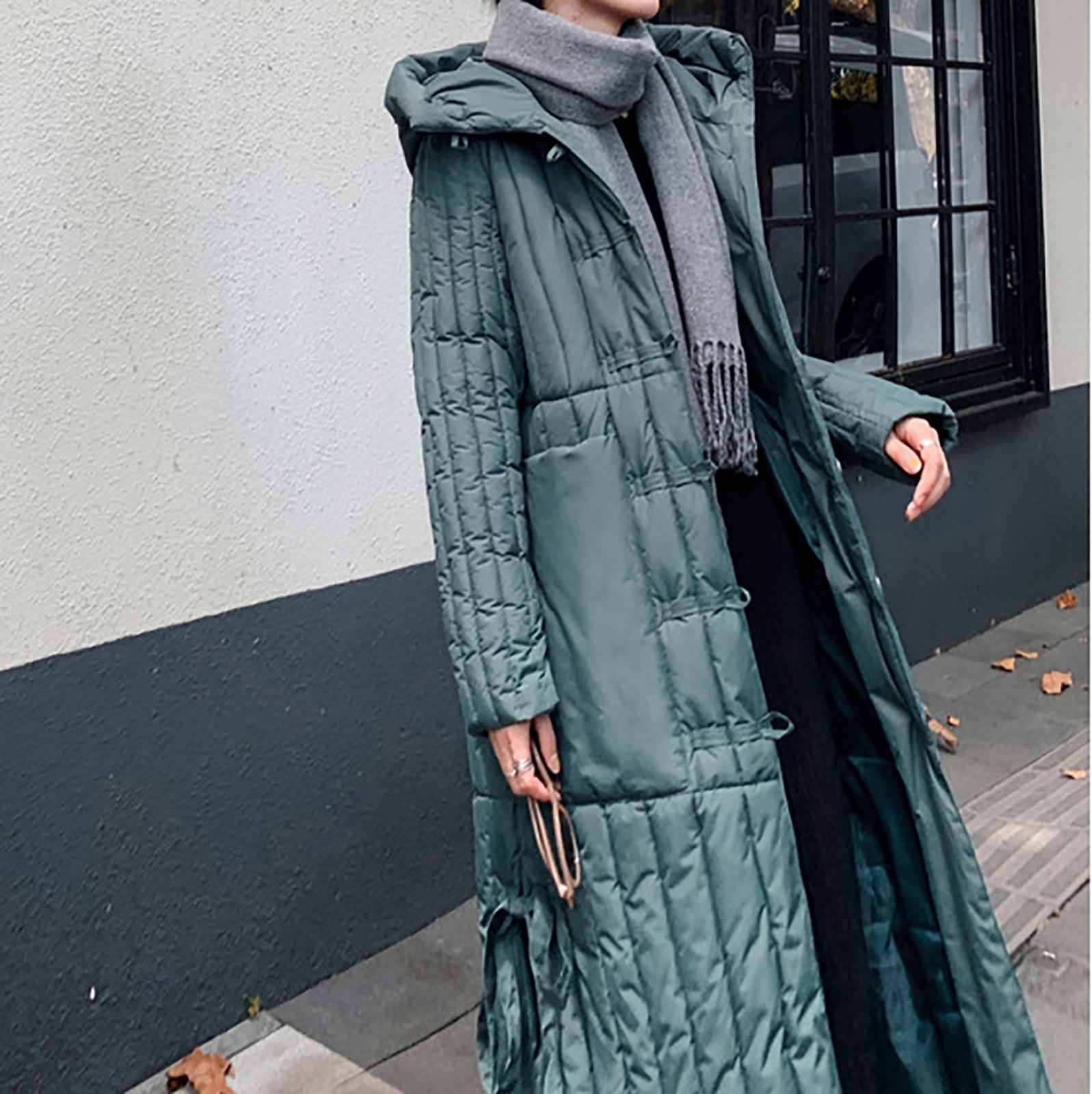 BELLZELY Women Coats Winter Clearance Winter Trendy Woman Lengthened and  Thickened Medium Length Down Cotton Jacket