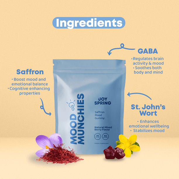 JoySpring Saffron Gummies Mood Booster Supplement for Children