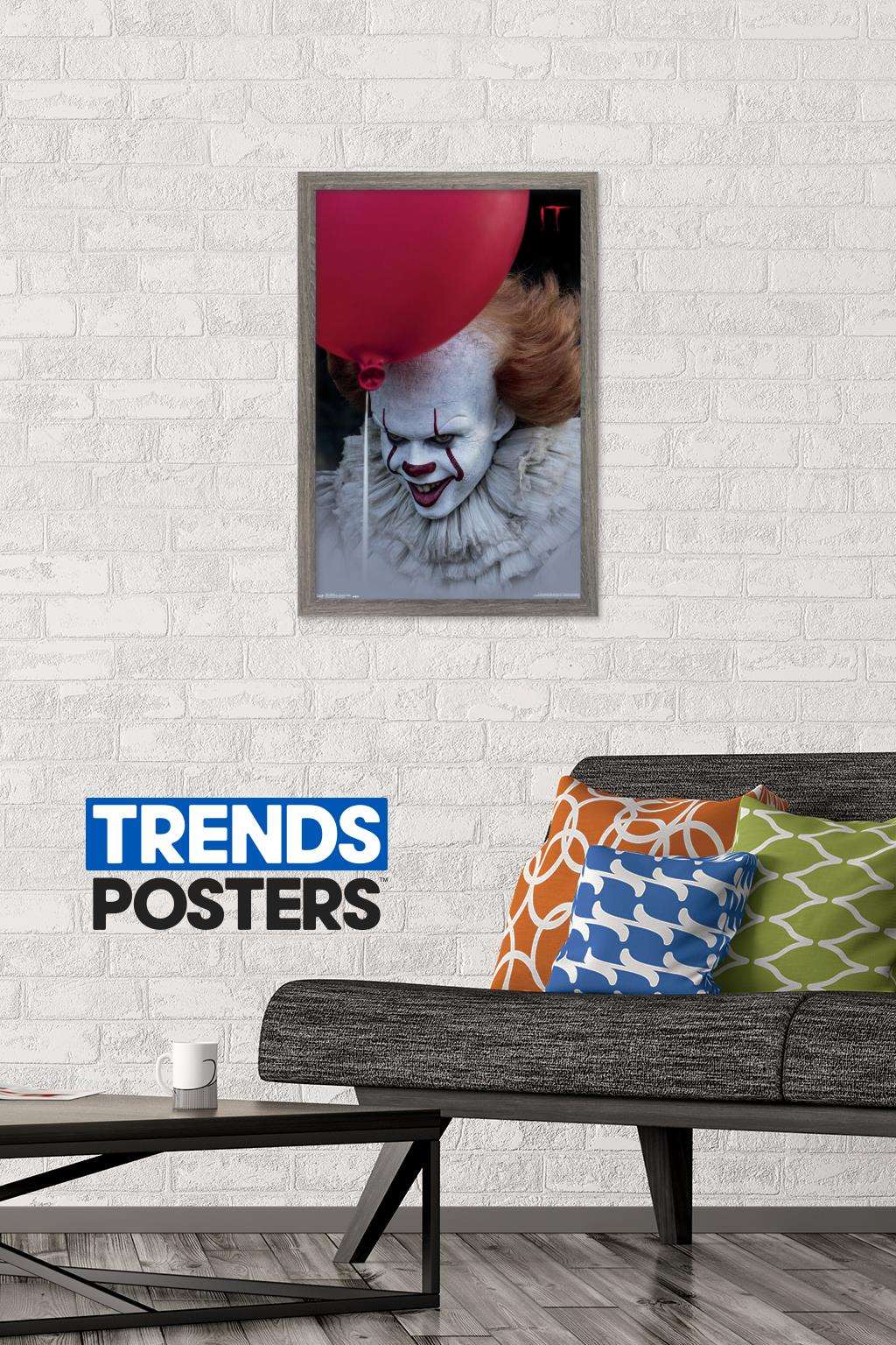 IT - Balloon Wall Poster, 14.725" x 22.375", Framed