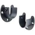 thumbnail image 1 of 4 Uds soporte de barra de cortina enchufes en forma de U extremo de barra de suspensión extremo de barra de armario de acero inoxidable para cortina o armario 25mm JAMW Sencillez, 1 of 5
