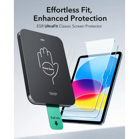 ESR 2枚入り iPad 第11/10世代 フィルム A16 (11/10.9インチ 2025/2022)専用 強化ガラスフィルム 9H スク