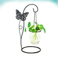 thumbnail image 5 of 1pc Hydroponic Container Plant Glass Bottle Wrought Iron Hanging Glass Bottle Vase (1pc Hanging Bottle Black), 5 of 7