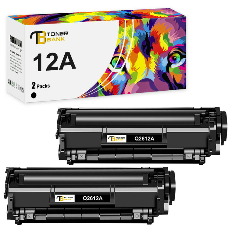 Toner Cartridge Compatible for HP 12A Q2612A 1020 Laserjet 1022nw 1020 1010 1012 M1319f 3055 MFP 3050 3030 3020 M1005 Printer Ink (Black, 2-Pack) - Walmart.com