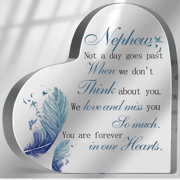 Memorial Gifts for Loss of Nephew Acrylic Keepsake,Loss of Nephew Sympathy Gift, In Memory of Loved One Sign, Grief Bereavement Remembrance Sign Plaque Decor