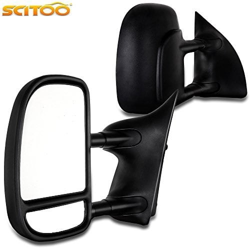 Fits 99-02 Ford F250 F350 F450 F550 Mirror Driver NEW Power Black Telescopic