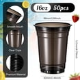 thumbnail image 2 of JJEAN-50pcs Black Clear Plastic Cups, Disposable PET Coffee Cups for Iced Coffee, Smoothie, Soda, Party, Cafe Takeout (98-16oz), 2 of 4