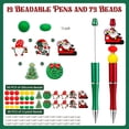 thumbnail image 4 of Bolígrafos con Cuentas para Navidad, Bolígrafos con Cuentas con 12 Espaciadores de Silicona con Forma de Papá para Material de Oficina Escolar para Navidad, 4 of 6
