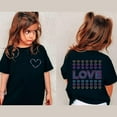 thumbnail image 5 of DeHolifer Girls T Shirts Casual Short Sleeve Kids Soft Heart Printed Tunic Tops Loose Summer Tees Blouses Black,140, 5 of 5
