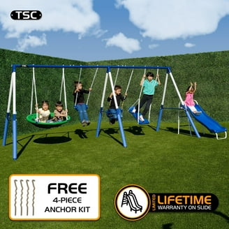 Sportspower Amelia Wooden Swing Set with 2-Person Saucer Swing,
