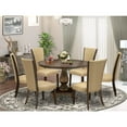 thumbnail image 2 of East West Furniture Irving 7-Piece Wood Dining Set in Distressed Jacobean/Brown, 2 of 2