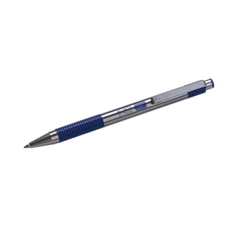 "F-301 Ballpoint Pen, Retractable, Fine 0.7 Mm, Blue Ink, Stainless Steel/blue Barrel, 2/pack | Bundle of 2 Packs"