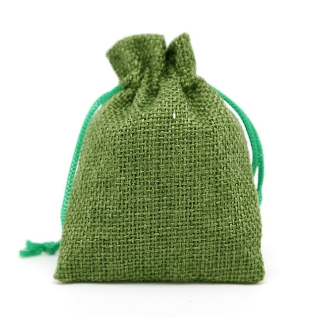 Monstrate Bolsas de lino Flexible, transpirable, a prueba de polvo, con cordón, bolsas de regalo, bolsas de embalaje, bolsa de almacenamiento, Almacenamiento y organización del hogar Verde 7*9cm