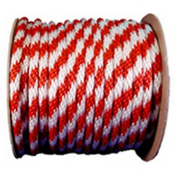 P7240S0200RWFR 0.63 in. x 200 ft. Red & White Solid Braid Polypropylene Rope