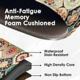 thumbnail image 3 of Moroccan Boho Anti-Fatigue Kitchen Rug Set of 2 Teal Floral Farmhouse Vintage Cushioned Kitchen Floor Standing Mat Waterproof Non-Slip Kitchen Mat and Rugs PVC Ergonomic Comfort Foam Rug, 3 of 6