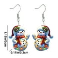thumbnail image 3 of SHENGXINY 2PCS Christmas Ornaments,Cute Snowman Christmas Earrings with Colorful Light,Lightweight Holiday Jewelry Decorations, Gifts for Women Multicolor 1.18x0.11in, 3 of 6
