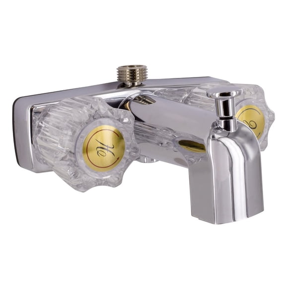 Valterra PF213332 Brass Two-Handle 4" Tub/Shower Diverter Faucet with D-Spud - Chrome