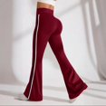 thumbnail image 4 of Resivox Women's High Waisted Flared Yoga Pants - Elastic Pilates-Friendly Leggings with Tummy Control & Leg-Lengthening Effect, Quick-Dry Fabric & Chic Solid Color for Workout & Date Nights Wine S, 4 of 5