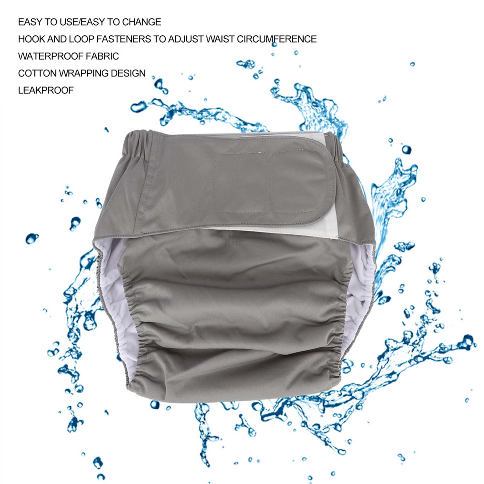 Mavis Laven Pocket Nappies, Reusable Hook And Loop Breathable Convenient Washable Adult Diapers