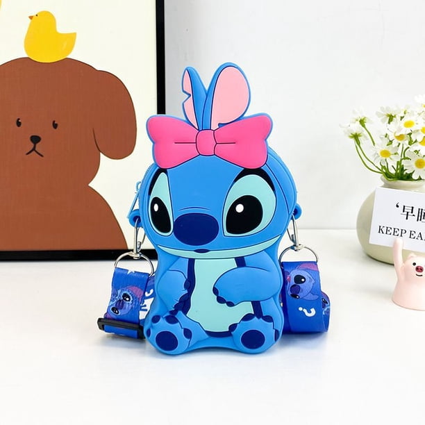 Bolso bandolera con accesorios de Disney Stitch, monedero de Lilo y Stitch, bolsa de almacenamiento, bolso de hombro con figuras de anime, bolsos pequeños, regalo para niña