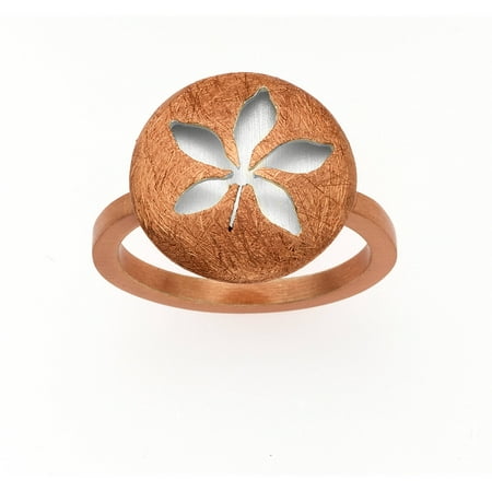 5th & Main 14kt Rose Gold-Plated and Sterling Silver Leaf Ring