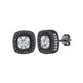 thumbnail image 1 of Pendiente de botón PROSTEEL para Hombre con runas vikingas Piedra de nacimiento de plata esterlina Abril Diamante cuadrado Hip Pop punk Circonita cúbica negro, 1 of 6