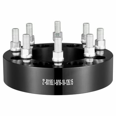 KFFKFF 2-inch Wheel Adapters, 8x6.5 Lug Pattern, Forged Hub-centric Spacers with 126mm Bore and 9/16'-18 Studs, Compatible with Dodge Ram 2500, 3500 & Ford F250, F350, Pair in Black