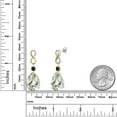 thumbnail image 6 of Gem Stone King 925 Silver and 10K Yellow Gold Green Prasiolite and Black Onyx and White Lab Grown Diamond Earrings for Women | 25.32 Cttw | Gemstone | Pear Shape Checkerboard 18X13MM, 6 of 6