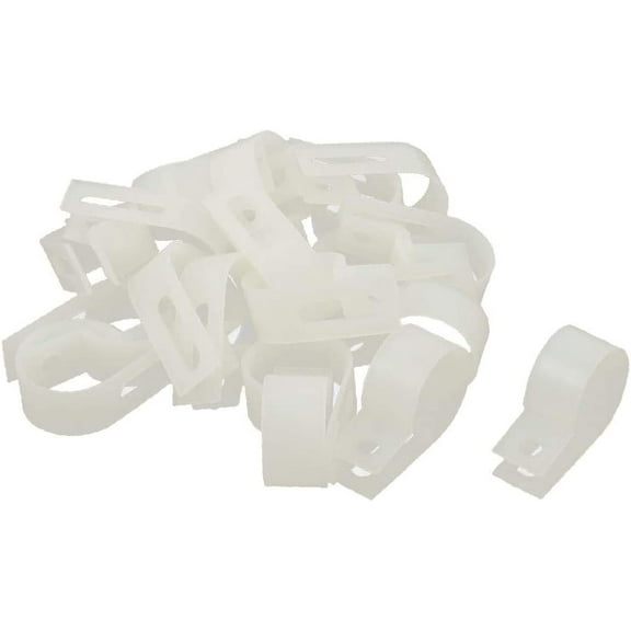 20Pcs Nylon R Type 3/4" 19mm Cable Cord Wire Clamp Clip Fastener White(20Pcs Nylon R tipo 3/4' '19mm cavo cavo morsetto fermacavo bianco