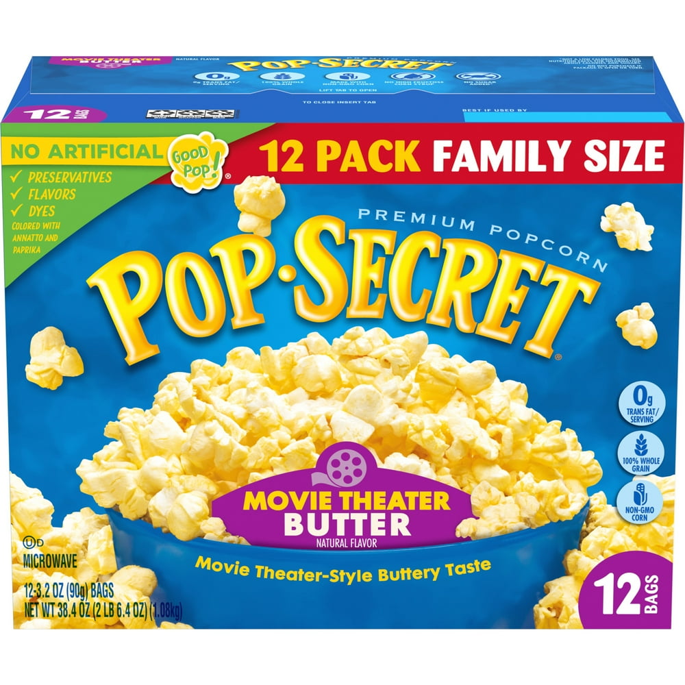 Pop Secret Popcorn, Movie Theater Butter, Microwave Popcorn Bags, 38.4