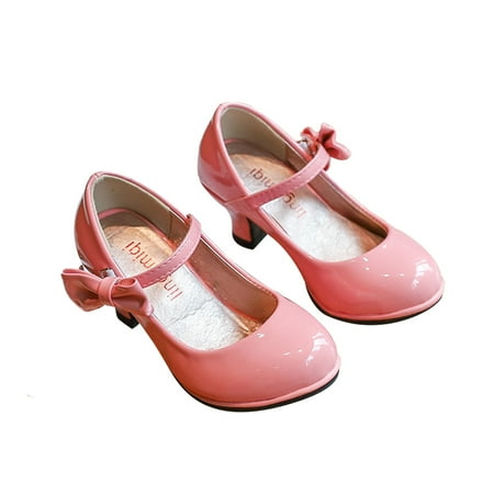 

Hawee Classic High Heel Mary Jane Shoes with Thin Ribbon Strap Big Girls JW246 Size 9.5-13