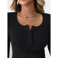 thumbnail image 6 of Women's 2 Piece Matching Lounge Sets Fall Fashion Outfits Henley Neck Sweater Top Wide Leg Pants Sweat Suits, 6 of 12