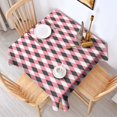 thumbnail image 2 of Pink and Black Argyle Pattern Square Tablecloth,Waterproof Square Table Cover,Wipeable Spillproof Washable Table Cover for Home Kitchen Party Decor 60"x60"(152x152cm), 2 of 6