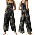 thumbnail image 5 of Nituyy Plus Size Women Boho Overalls Summer Floral Loose Suspender Trousers Jumpsuits Wide Leg Pants Romper with Pockets, 5 of 5