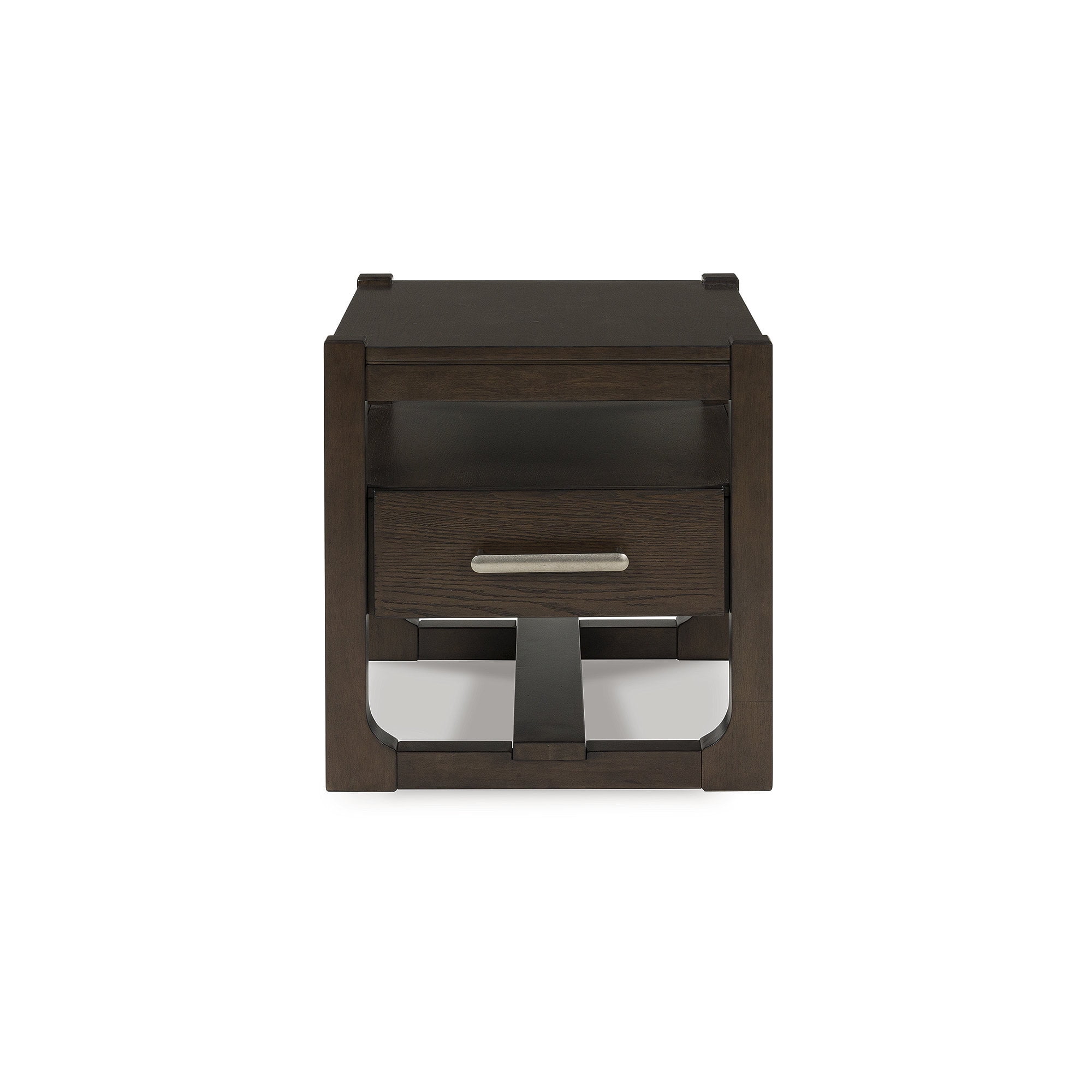 Signature Design by Ashley Breckington Contemporary End Table with Storage Drawers, Dark Brown