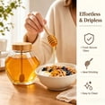 thumbnail image 5 of 2 Piece Hexagonal Honey Jar Set Clear Glass Jars with Lids, 5 of 7