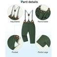 thumbnail image 5 of ZOEREA Baby Boy Outfits Suits Infant Formal Dress Clothes Gentleman Wedding Print Shirt+Beret Hat+Suspender Pants+Bowtie, 5 of 6