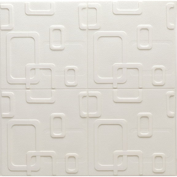 Dundee Deco Peel and Stick 3D Self Adhesive Foam Wallpaper - Beige Cream Circular Shapes, 2.3 ft x 2.3 ft Each, 10-Pack