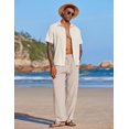thumbnail image 3 of COOFANDY Men's Casual Linen Summer Beach Pants Lightweight Drawstring Elastic Waist Yoga Trousers, 3 of 9